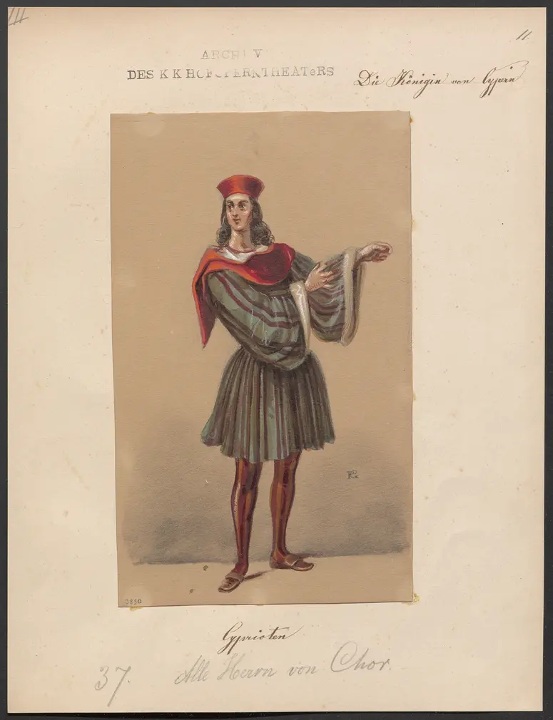 Die Königin von Cypern, Originaltitel: La reine de Chypre, Titel der Serie: Figurinen des k.k. Hofoperntheaters