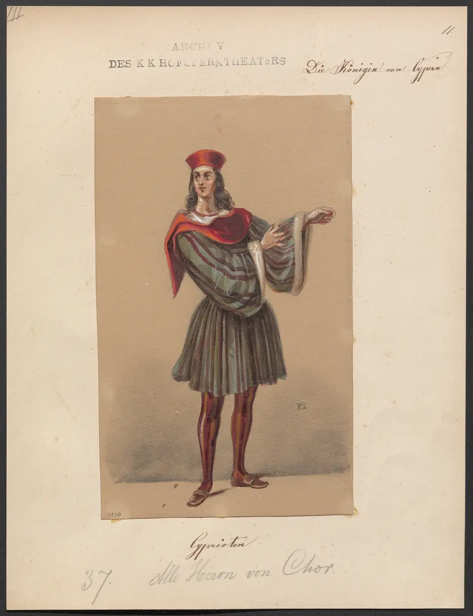 Die Königin von Cypern, Originaltitel: La reine de Chypre, Titel der Serie: Figurinen des k.k. Hofoperntheaters