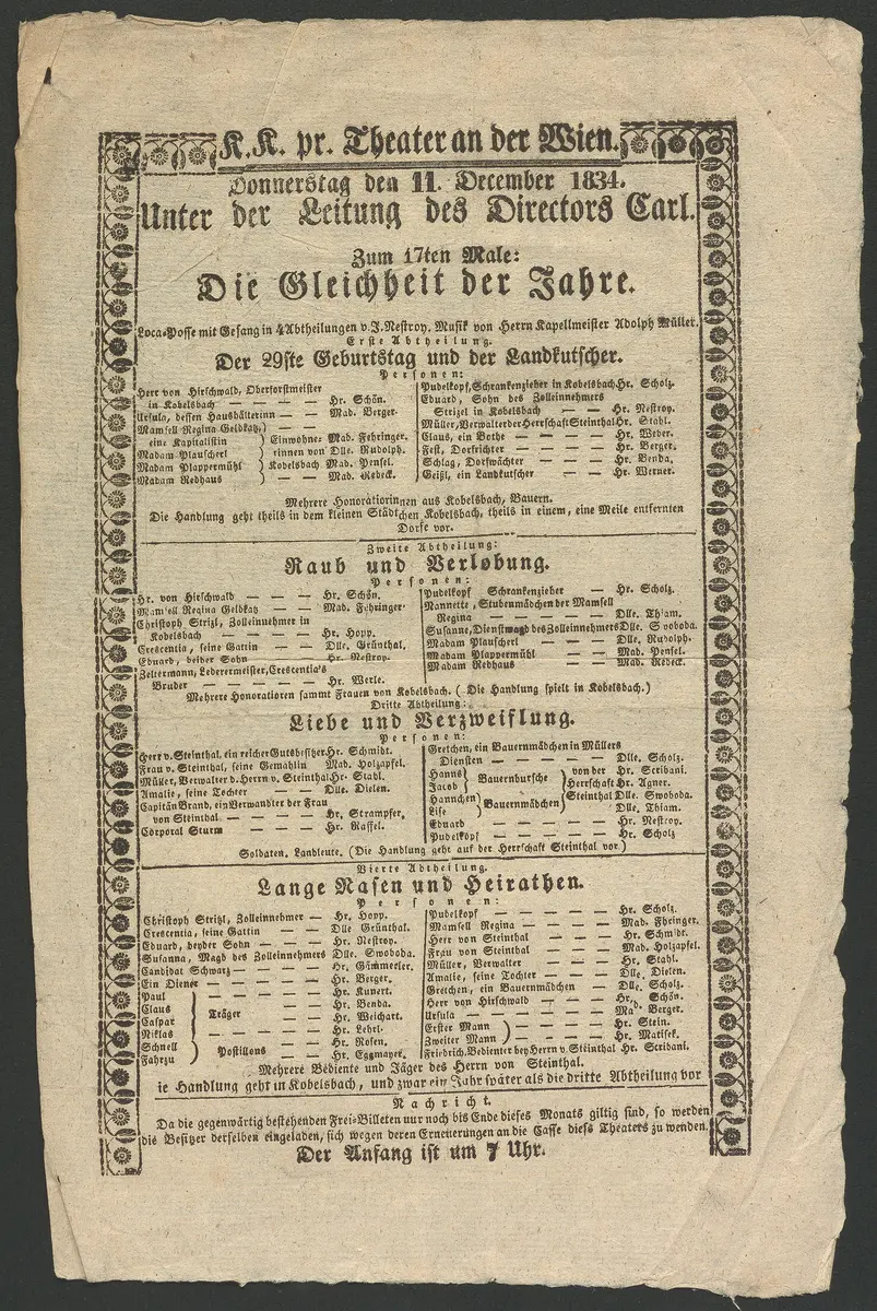 Die Gleichheit der Jahre