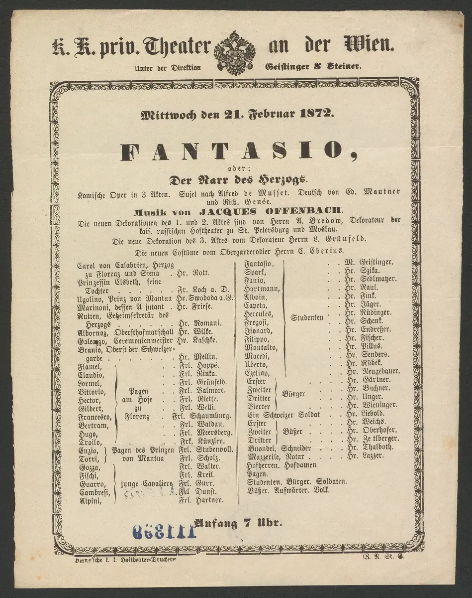 Fantasio, oder Der Narr des Herzogs