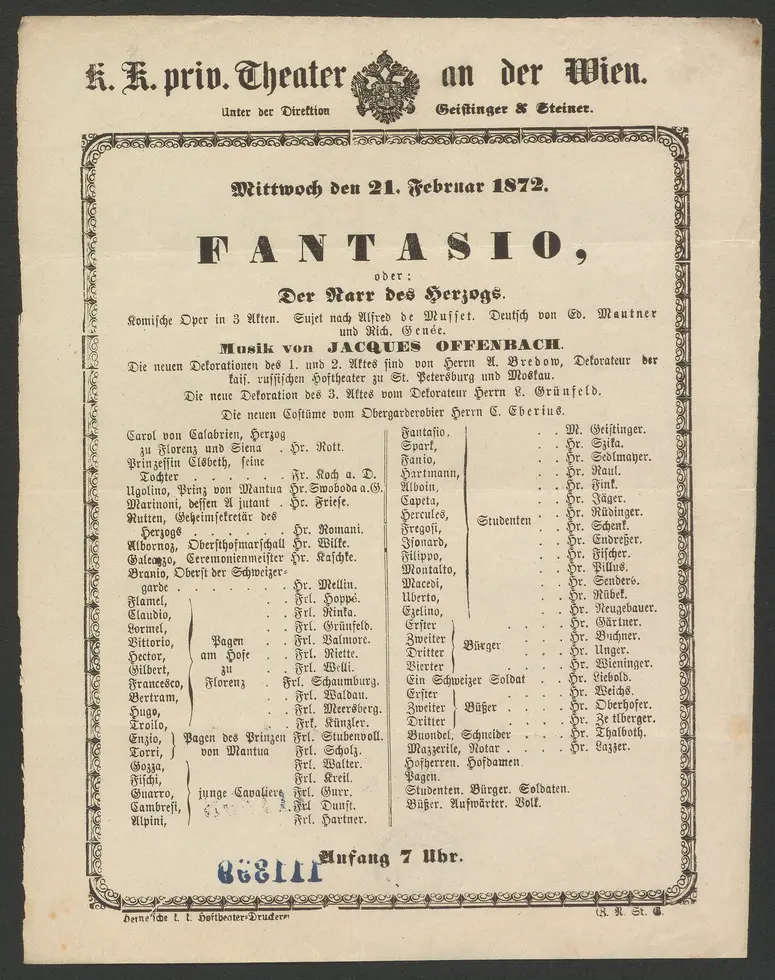 Fantasio, oder Der Narr des Herzogs