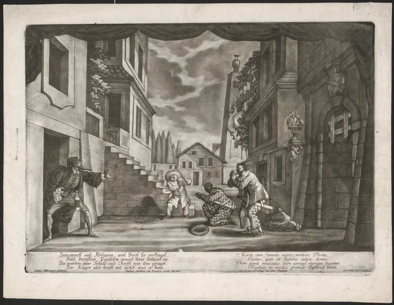 Der Schwätzer und der Leichtgläubige, Suchtitel: Commedia dell'arte