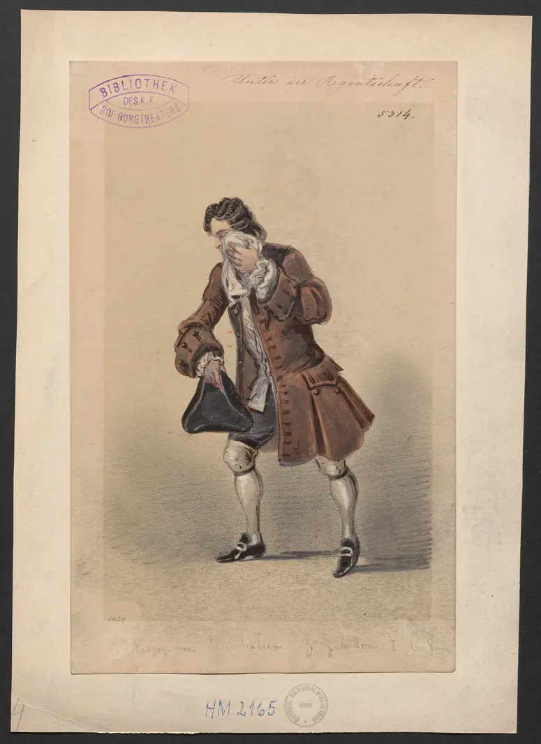 Unter der Regentschaft, Titel der Serie: Figurinen des k.k. Hof-Burgtheaters