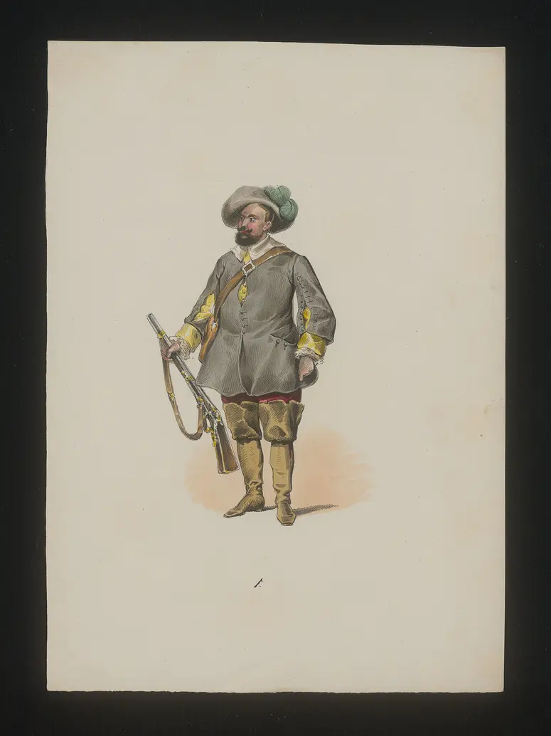 Ein deutscher Krieger, Titel der Serie: Neue Costume-Sammlung verschiedener Zeiten und Nationen