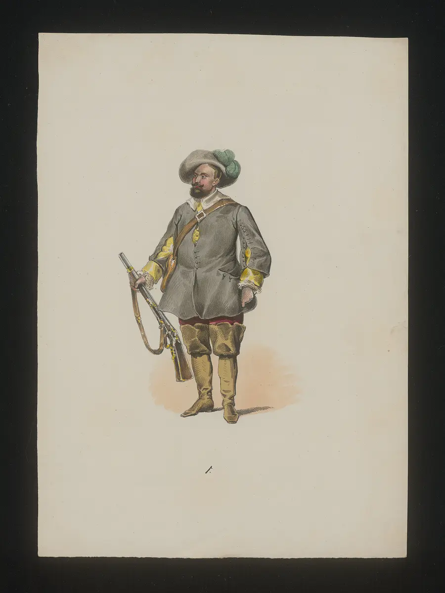 Ein deutscher Krieger, Titel der Serie: Neue Costume-Sammlung verschiedener Zeiten und Nationen