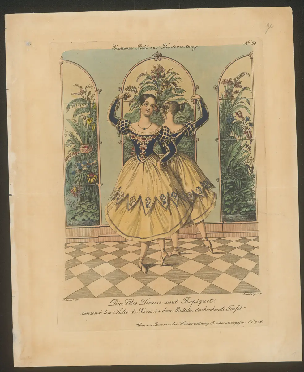Der hinkende Teufel, Alternativtitel: Le diable boiteux, Titel in Vorlageform: Die Dlles Danse und Ropiquet, tanzend den Jaleo de Xeres in dem Ballete 