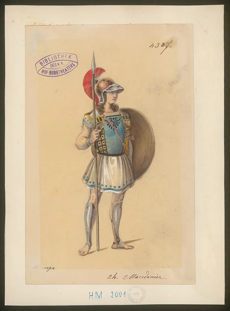 Alexander und Darius, Titel der Serie: Figurinen des k.k. Hof-Burgtheaters