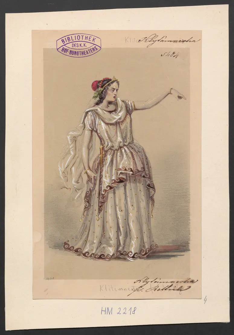 Klytämnestra, Titel der Serie: Figurinen des k.k. Hof-Burgtheaters