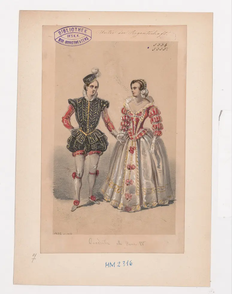 Unter der Regentschaft, Titel der Serie: Figurinen des k.k. Hof-Burgtheaters