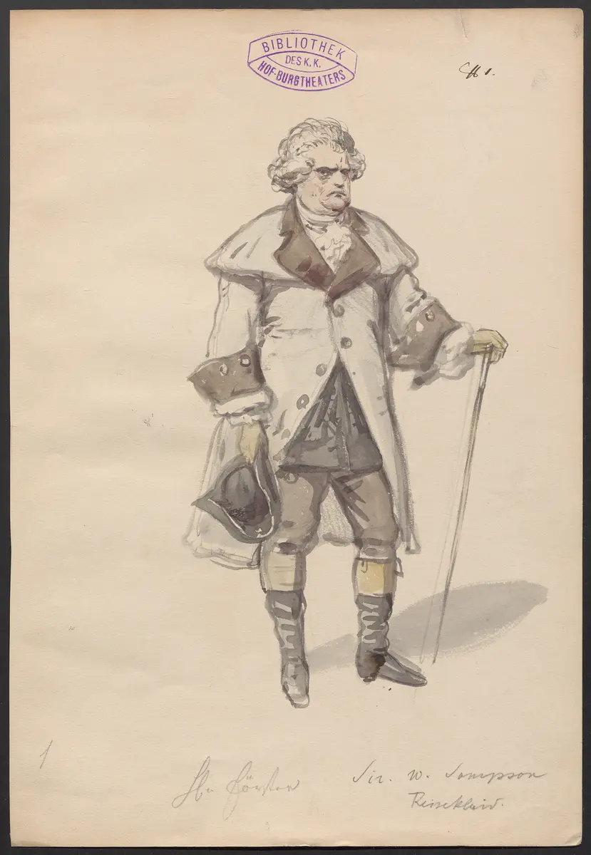 Miss Sarah Sampson, Titel der Serie: Figurinen des k.k. Hof-Burgtheaters