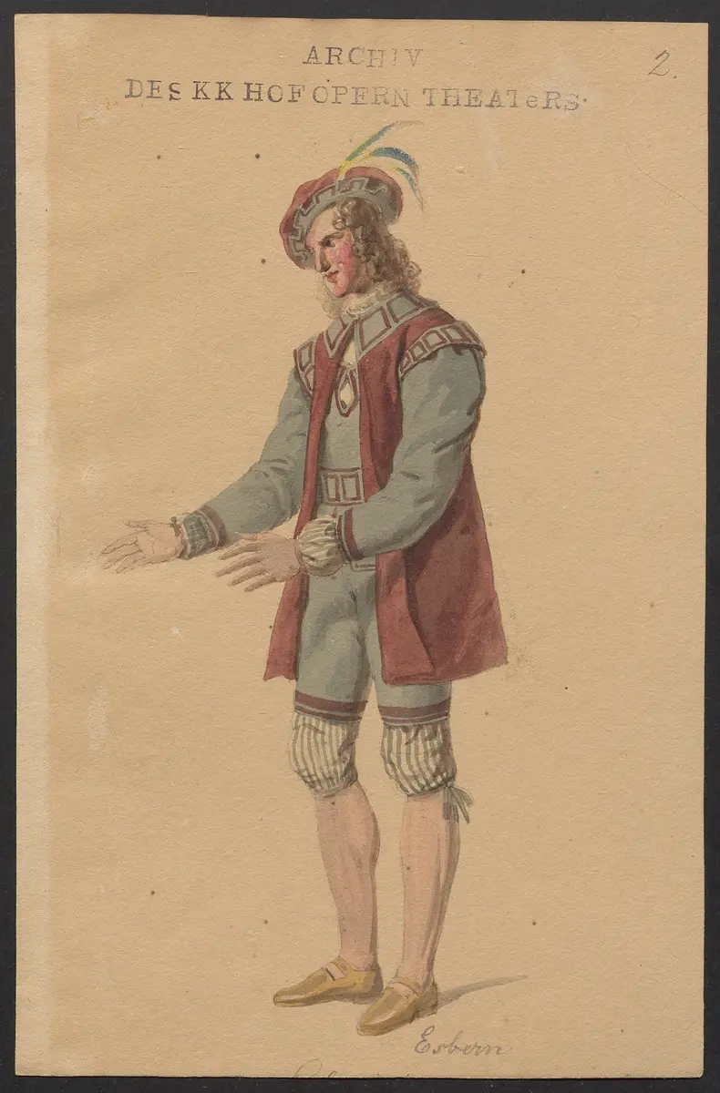 König Waldemar, oder Die dänischen Fischer, Titel der Serie: Figurinen des k.k. Hofoperntheaters