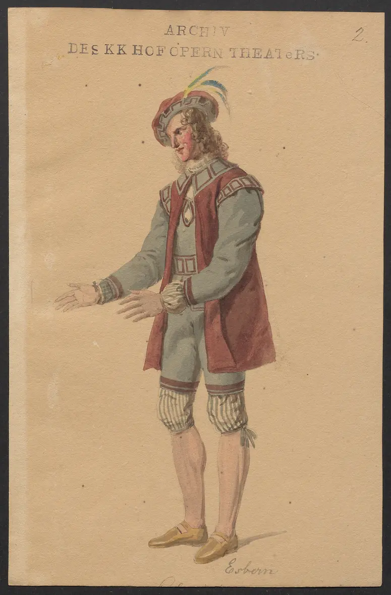 König Waldemar, oder Die dänischen Fischer, Titel der Serie: Figurinen des k.k. Hofoperntheaters