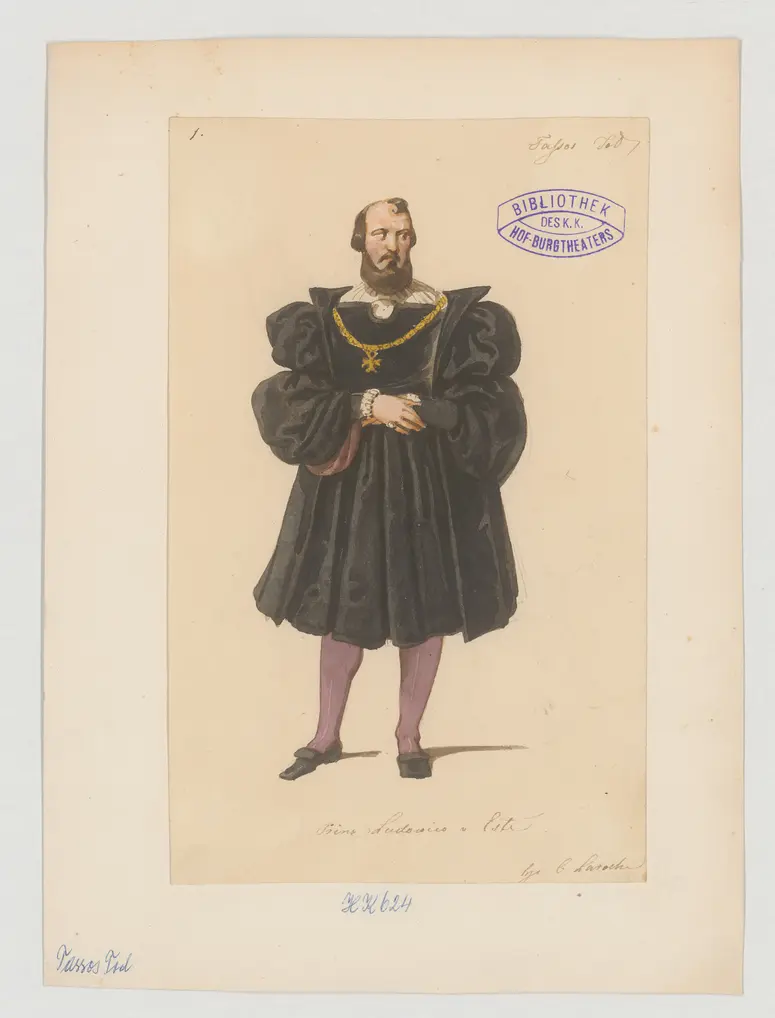 Tassos Tod, Titel der Serie: Figurinen des k.k. Hof-Burgtheaters