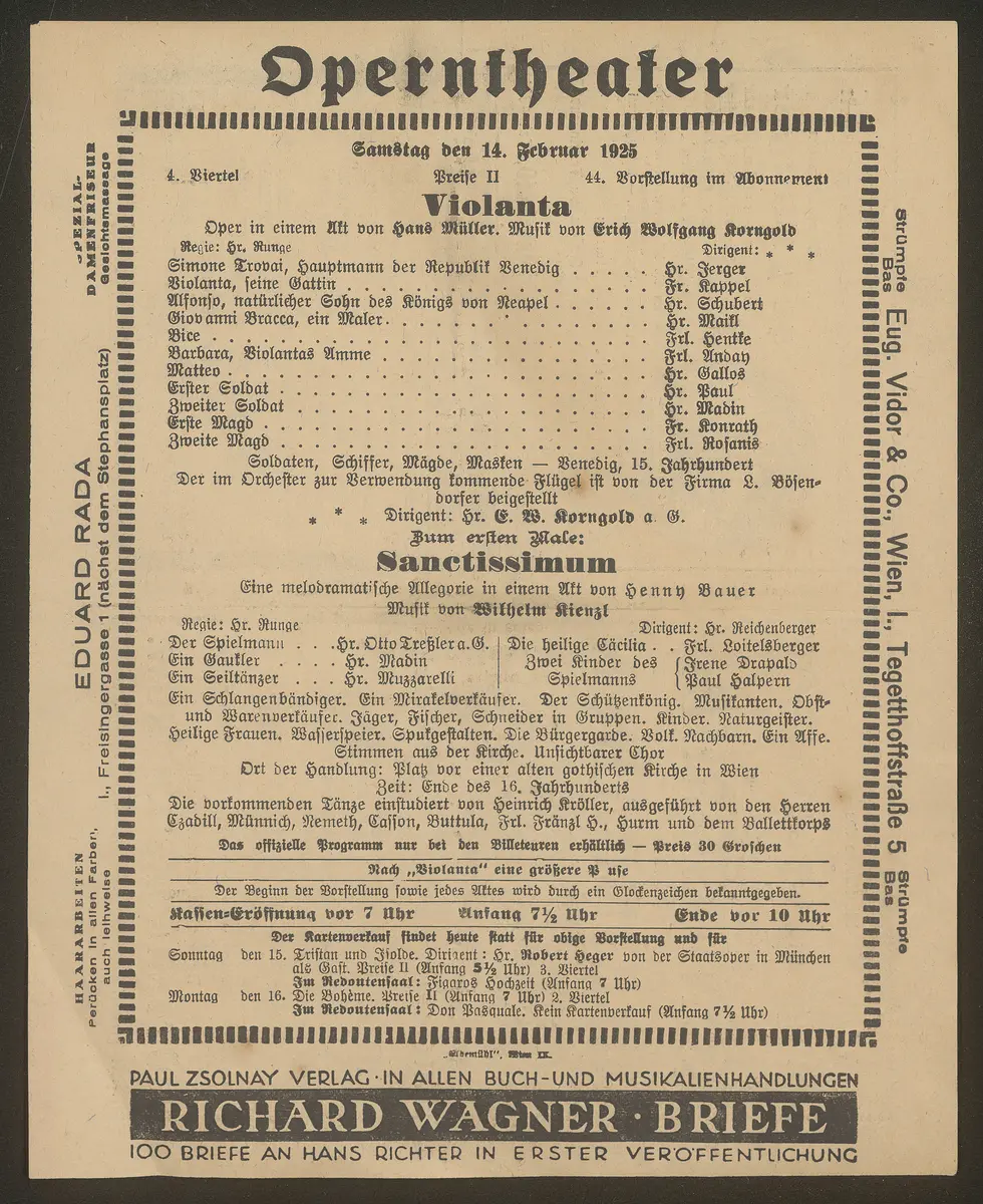 Violanta, Sanctissimum