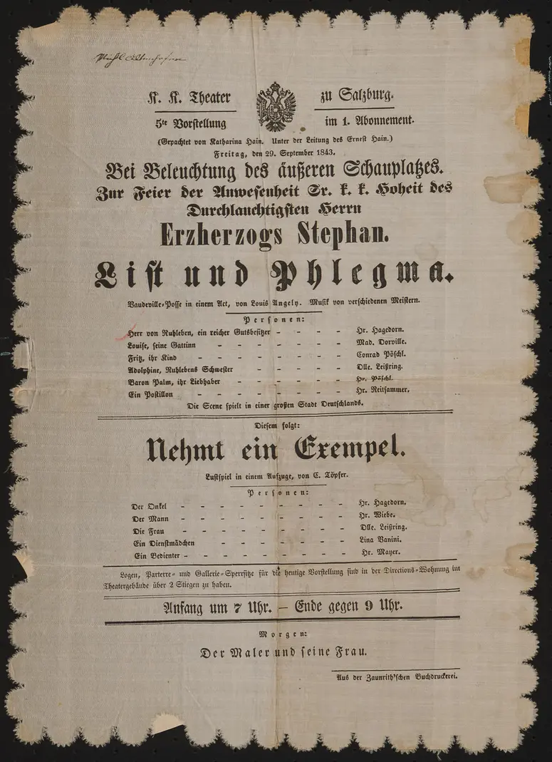 List und Phlegma, Nehmt ein Exempel