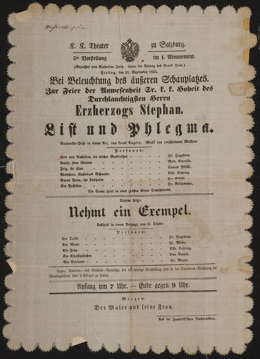 List und Phlegma, Nehmt ein Exempel