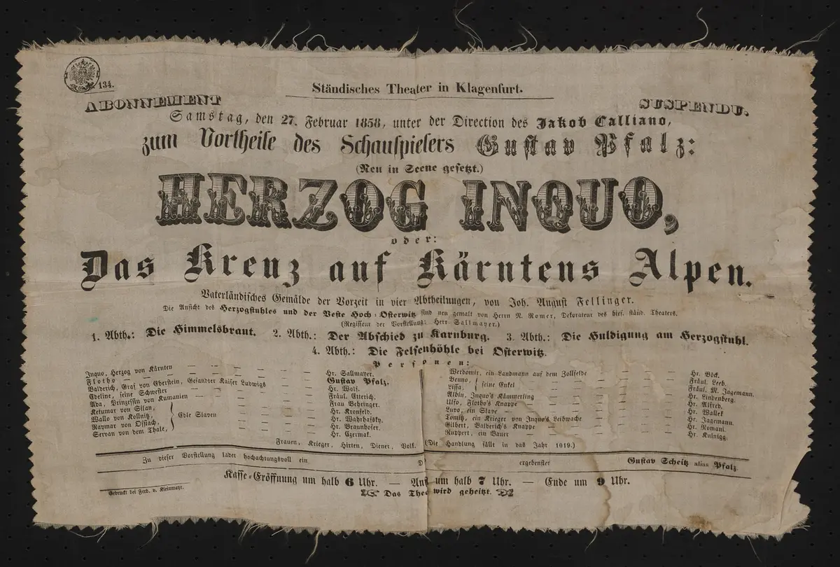 Herzog Inquo oder Das Kreuz auf Kärntens Alpen