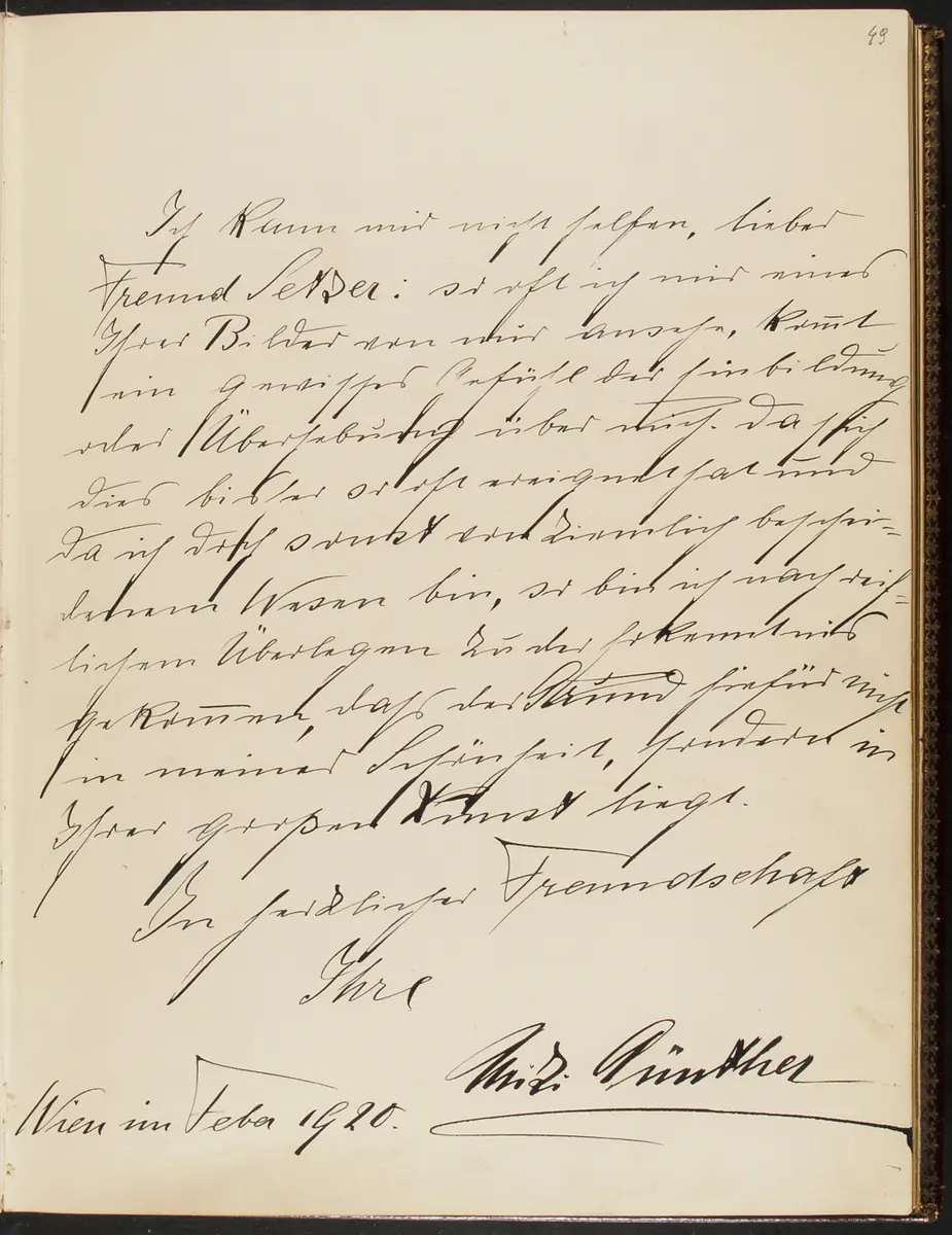 Gästebuch. Atelier Franz-Xaver Setzer, Wien