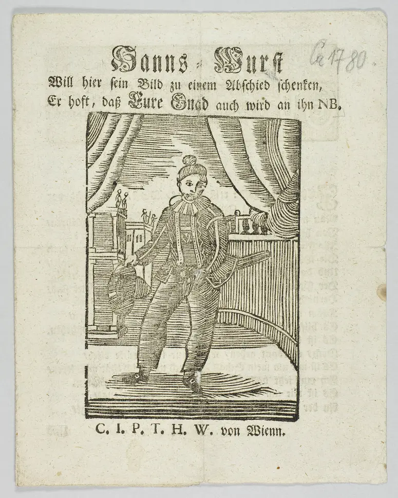 Hanns=Wurst / Will hier sein Bild zu einem Abschied schenken [...], Suchtitel: Hanswurst