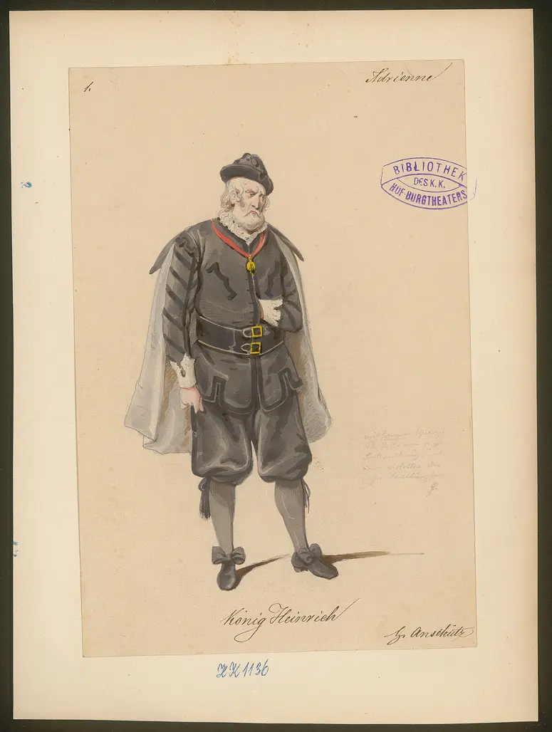 Adrienne, Titel der Serie: Figurinen des k.k. Hof-Burgtheaters