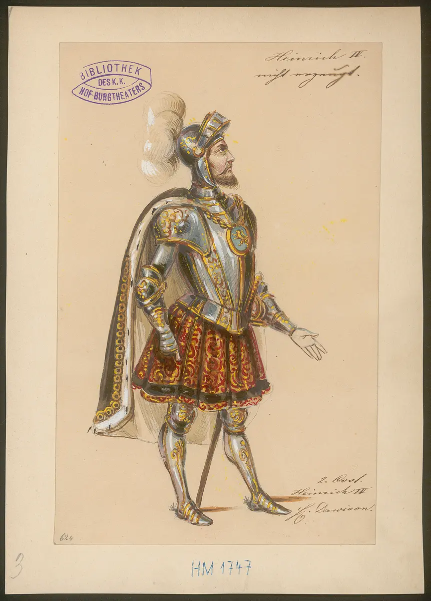 König Heinrich der Vierte, Suchtitel: Heinrich IV., Originaltitel: King Henry IV, Titel der Serie: Figurinen des k.k. Hof-Burgtheaters