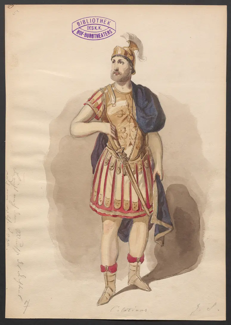 Brutus und Collatinus, Titel der Serie: Figurinen des k.k. Hof-Burgtheaters