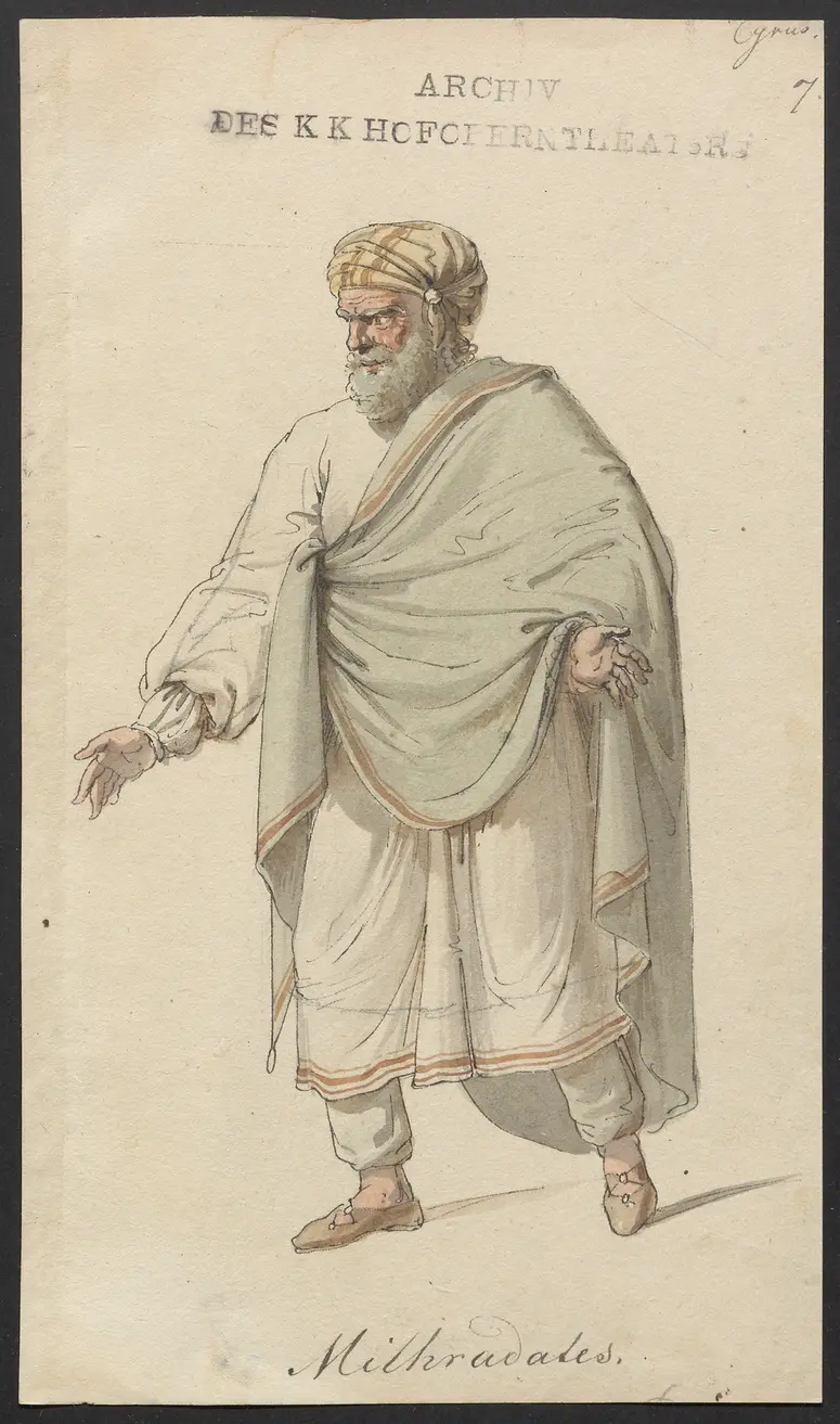 Cyrus und Astyages, Titel der Serie: Figurinen des k.k. Hofoperntheaters