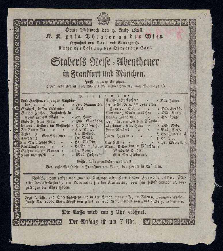 Staberl's Reise-Abentheuer in Frankfurt und München