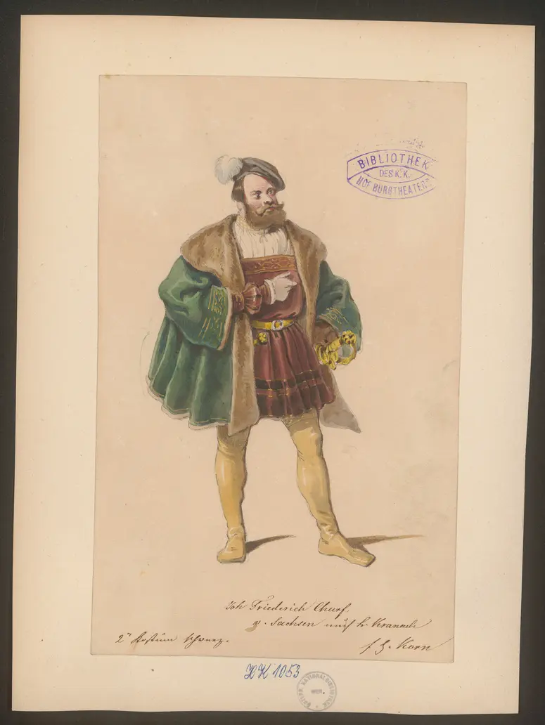 Moritz von Sachsen, Titel der Serie: Figurinen des k.k. Hof-Burgtheaters
