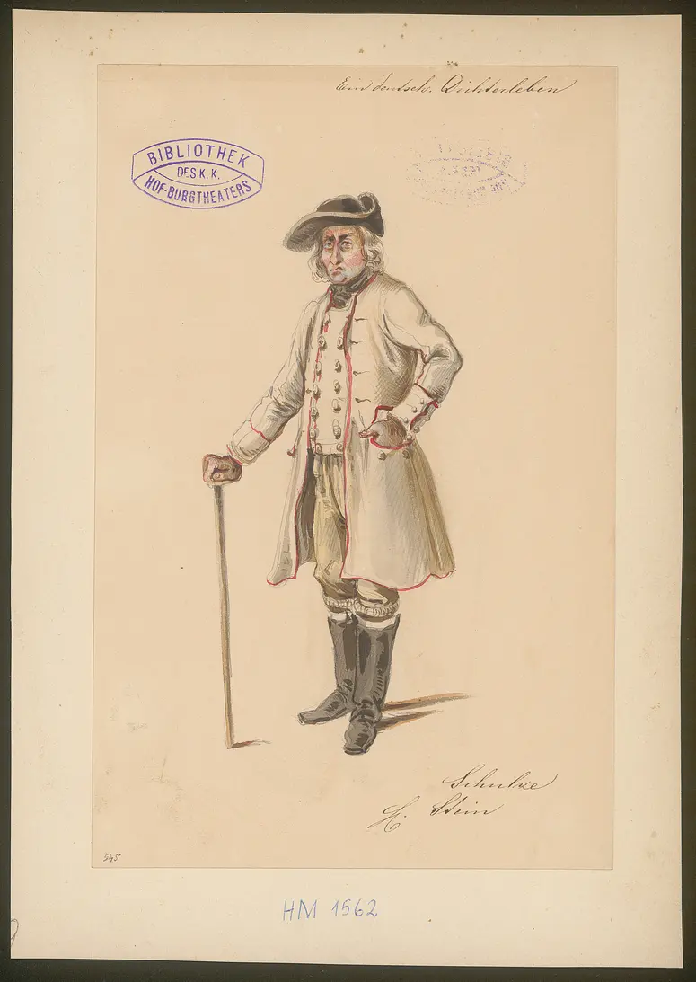 Ein deutsches Dichterleben, Titel der Serie: Figurinen des k.k. Hof-Burgtheaters