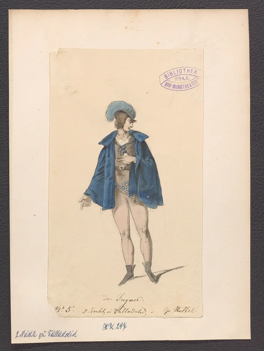 Zwei Nächte zu Valladolid, Titel der Serie: Figurinen des k.k. Hof-Burgtheaters