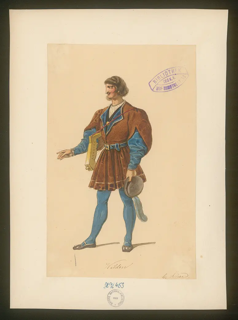 Das erste Veilchen, Titel der Serie: Figurinen des k.k. Hof-Burgtheaters