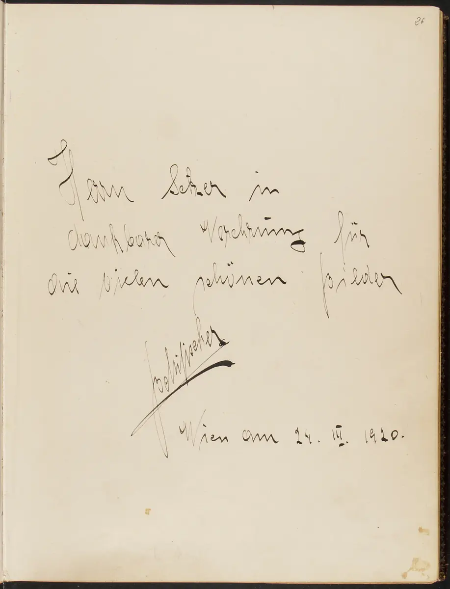 Gästebuch. Atelier Franz-Xaver Setzer, Wien