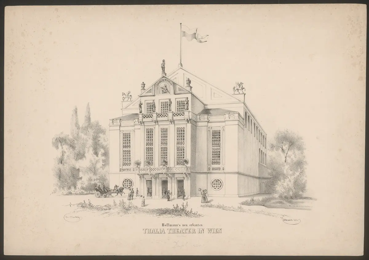 Wien, Thalia-Theater, Titel in Vorlageform: Hoffmann's neu erbautes Thalia Theater in Wien