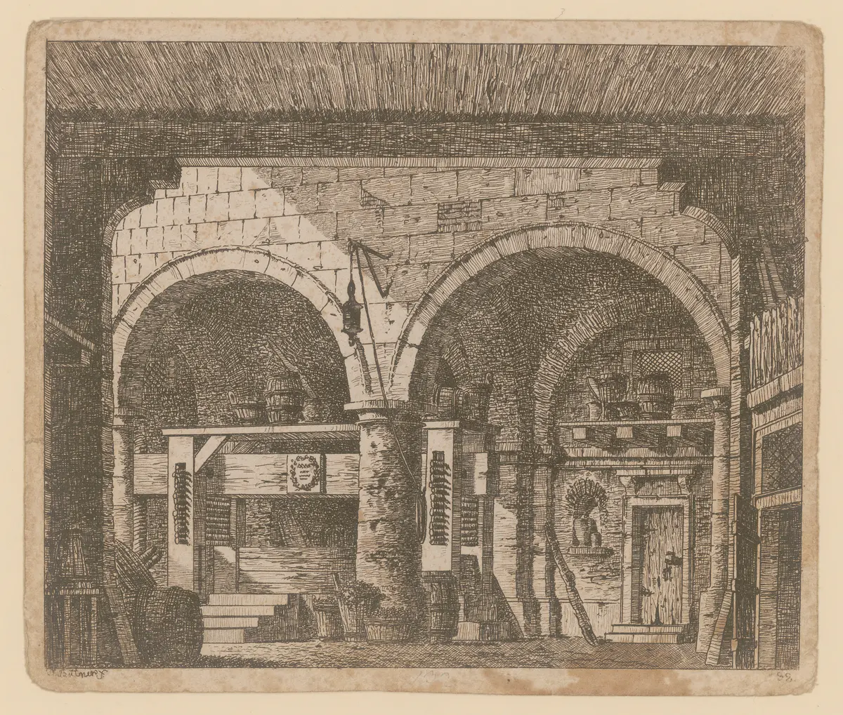 ohne Titel, Titel der Serie: Theaterdecorationen nach den Originalskitzen des k.k. Hoftheatermahlers Joseph Platzer radirt und verlegt von Norbert Bittner