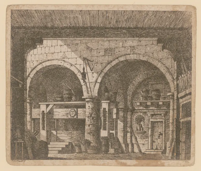 ohne Titel, Titel der Serie: Theaterdecorationen nach den Originalskitzen des k.k. Hoftheatermahlers Joseph Platzer radirt und verlegt von Norbert Bittner