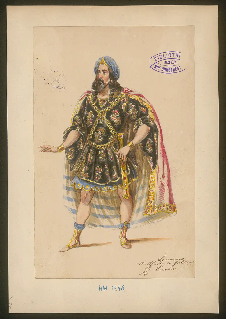 Herodes und Mariamne, Titel der Serie: Figurinen des k.k. Hof-Burgtheaters