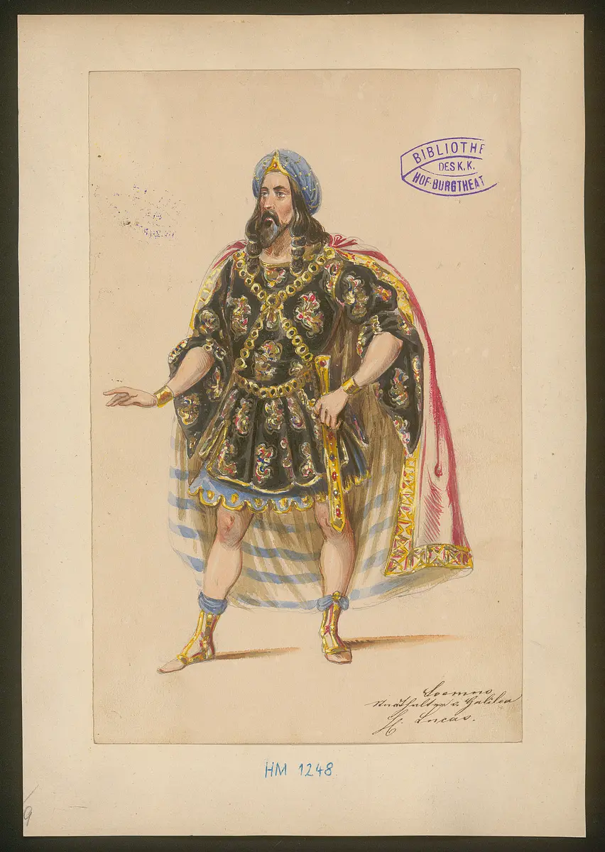 Herodes und Mariamne, Titel der Serie: Figurinen des k.k. Hof-Burgtheaters