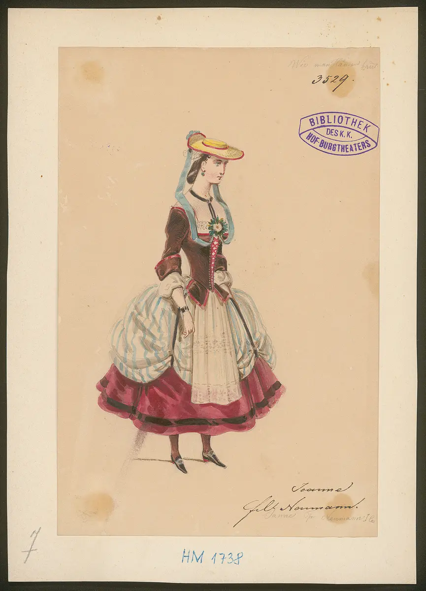 Wie man Häuser baut, Titel der Serie: Figurinen des k.k. Hof-Burgtheaters