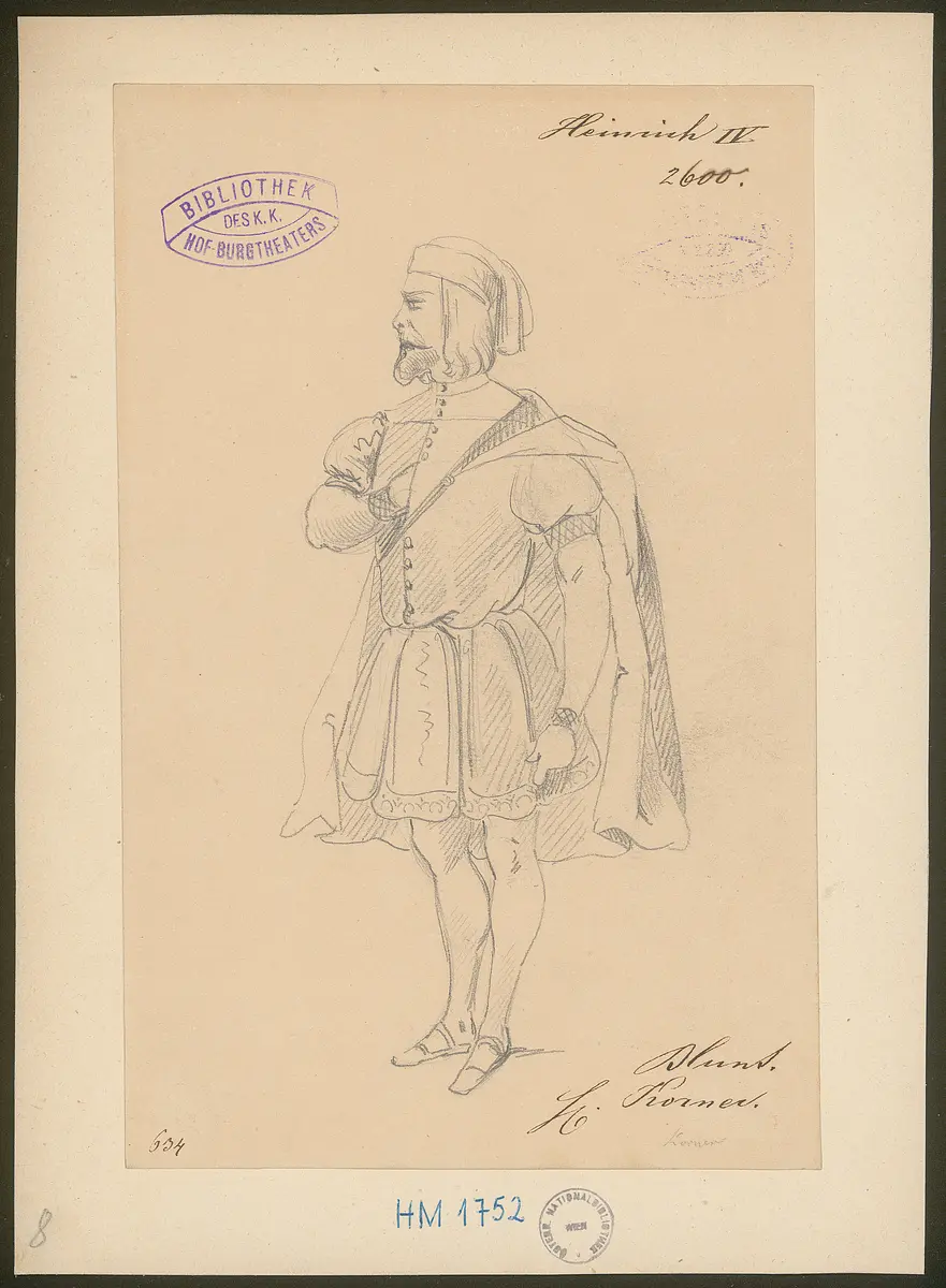 König Heinrich der Vierte, Suchtitel: Heinrich IV., Originaltitel: King Henry IV, Titel der Serie: Figurinen des k.k. Hof-Burgtheaters