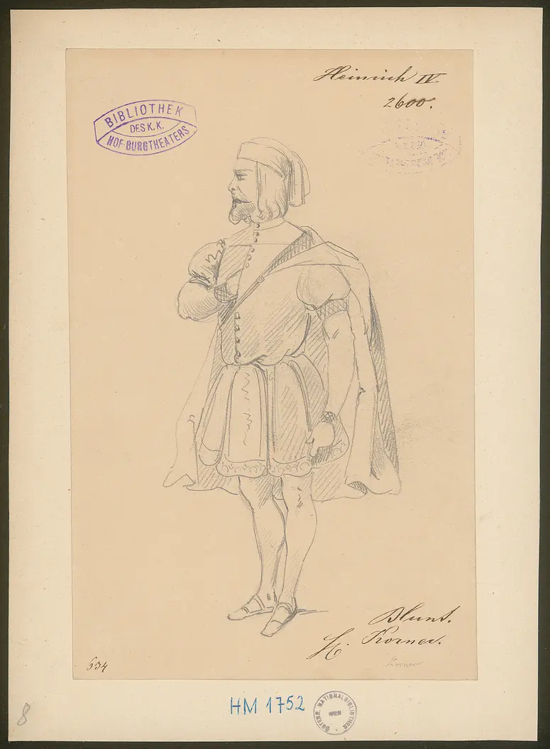 König Heinrich der Vierte, Suchtitel: Heinrich IV., Originaltitel: King Henry IV, Titel der Serie: Figurinen des k.k. Hof-Burgtheaters