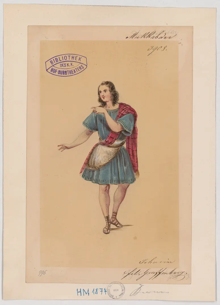 Die Makkabäer, Titel der Serie: Figurinen des k.k. Hof-Burgtheaters