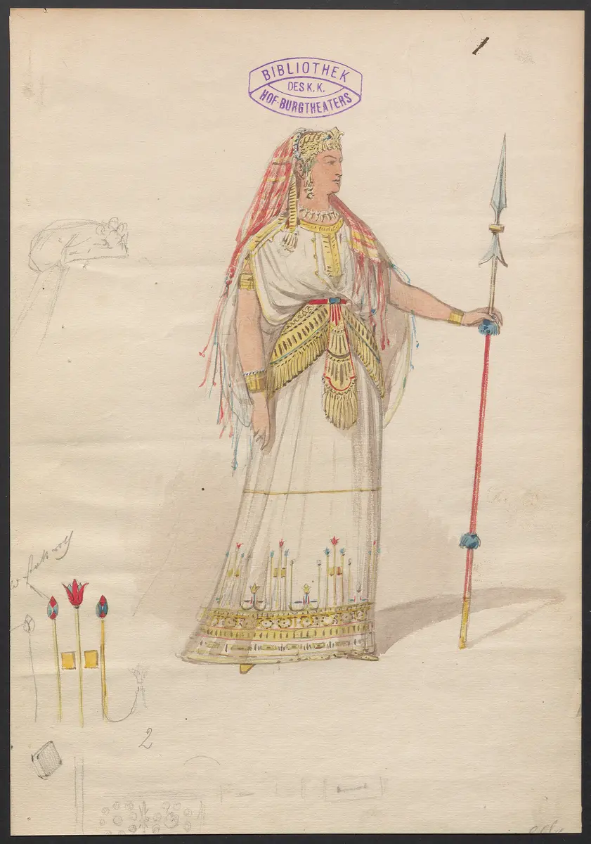 Sophonisbe, Titel der Serie: Figurinen des k.k. Hof-Burgtheaters