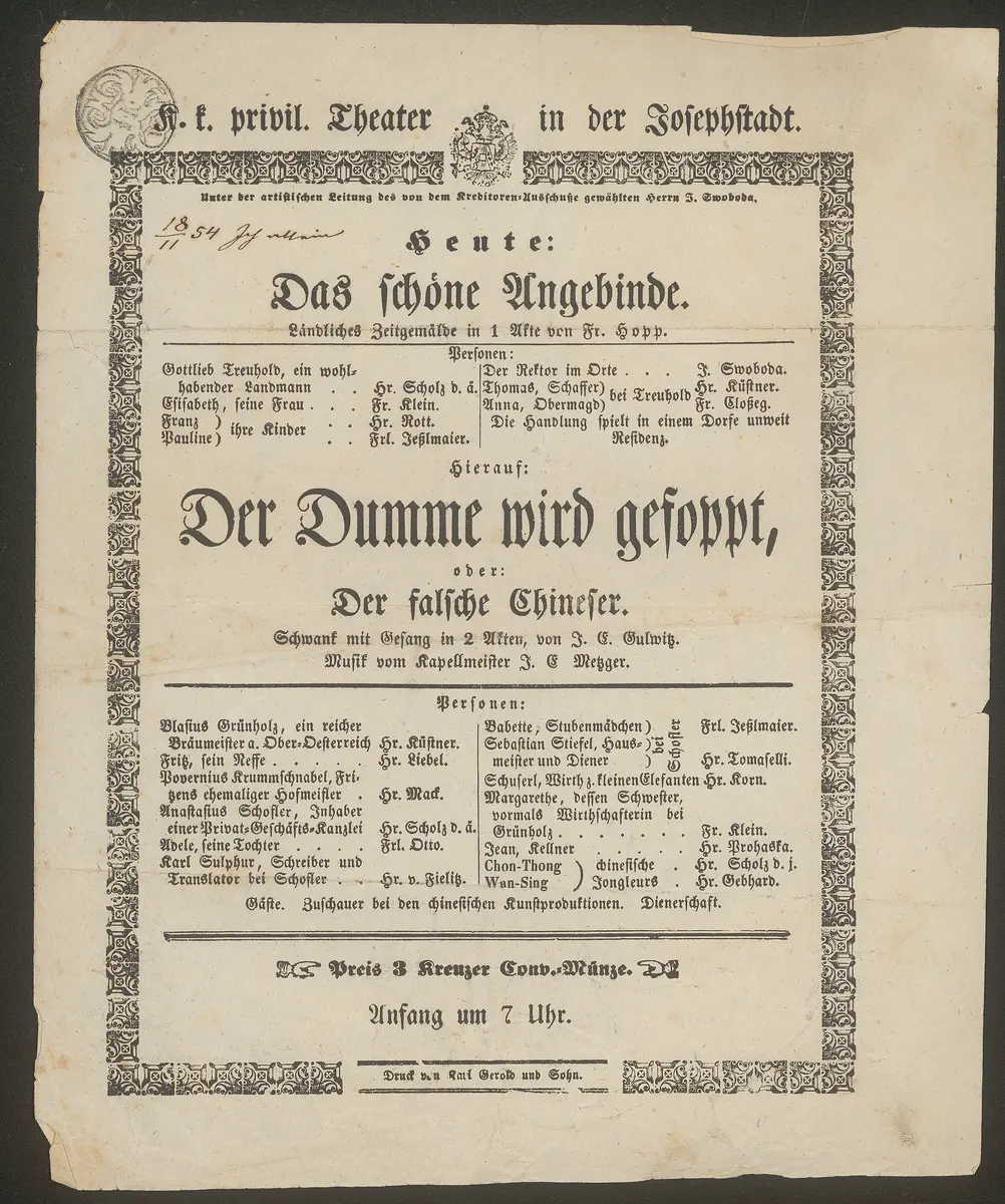 Das schöne Angebinde, Der Dumme wird gefoppt oder Der falsche Chineser