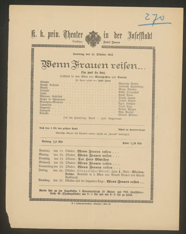 Wenn Frauen reisen, La part du feu (Originaltitel)