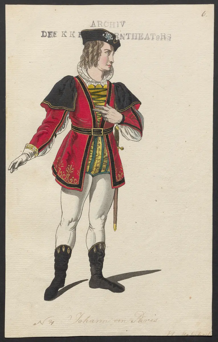 Johann von Paris, Originaltitel: Jean de Paris, Titel der Serie: Figurinen des k.k. Hofoperntheaters
