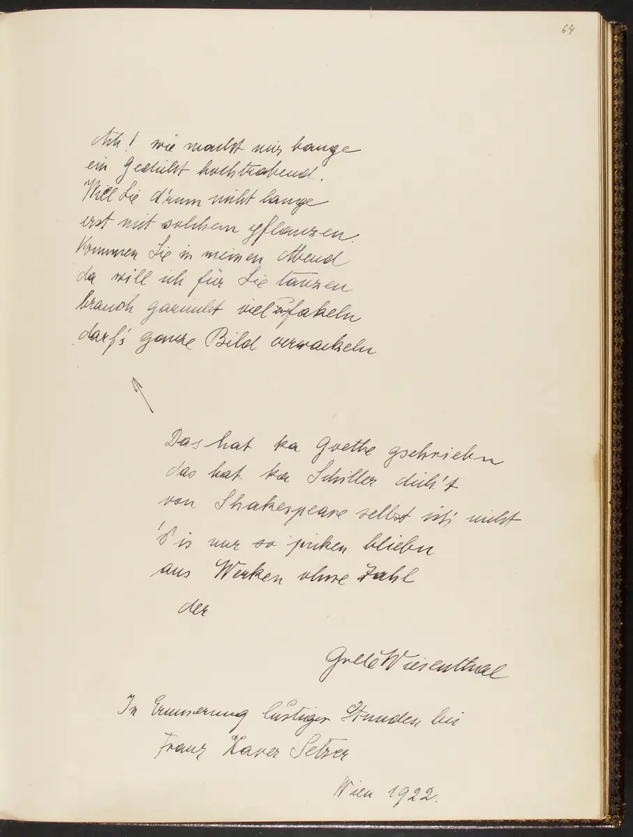 Gästebuch. Atelier Franz-Xaver Setzer, Wien
