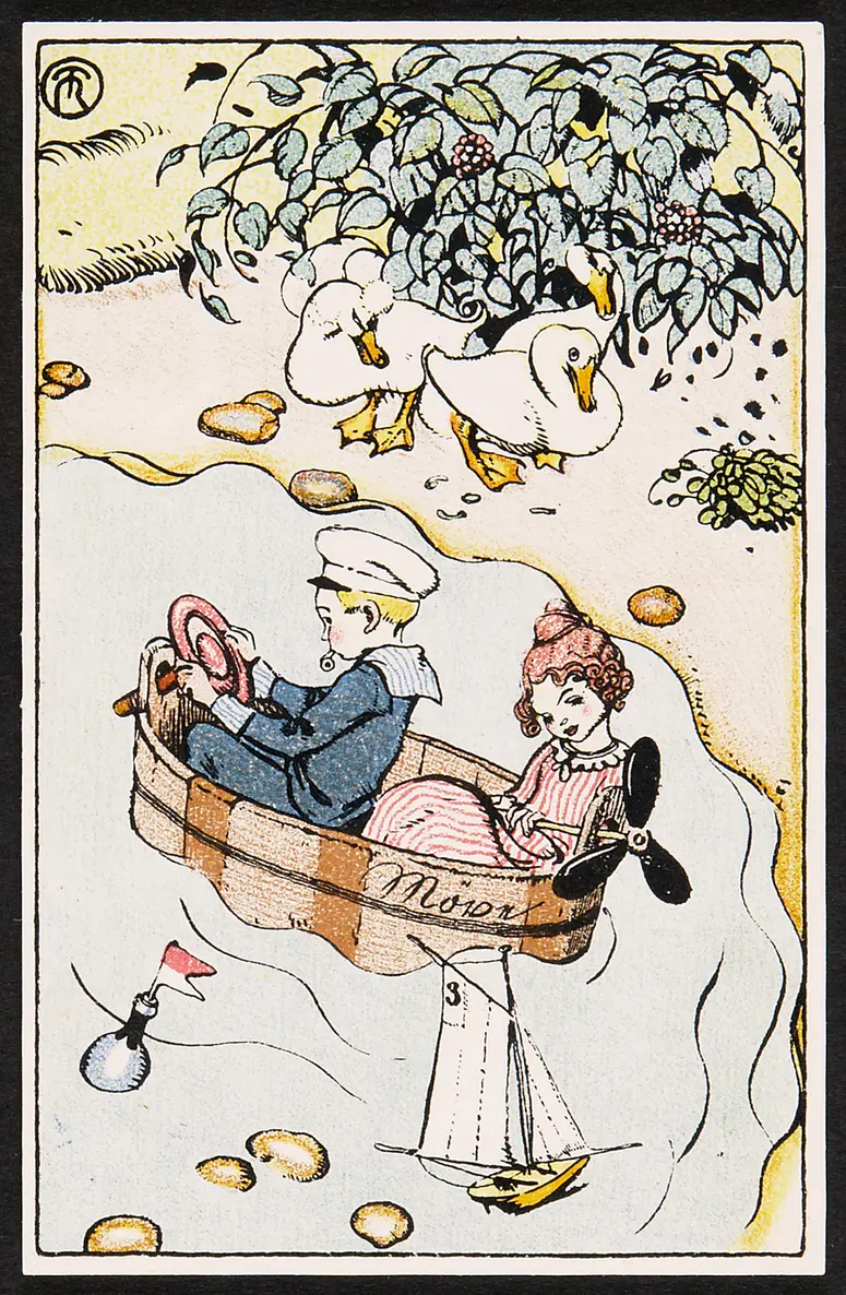 Gefahrvolle Reise (Kinderträume), Alternativtitel: Kinderkarte für die Wiener Werkstätte