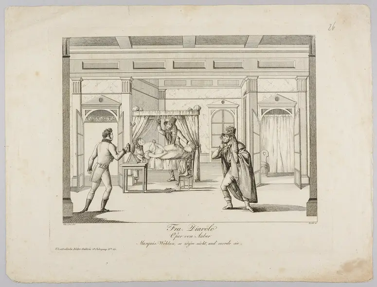 Fra Diavolo, Titel in Vorlageform: Fra: Diavolo, Titel der Serie: Theatralische Bilder-Gallerie, Name der Zeitschrift: Wiener Theaterzeitung