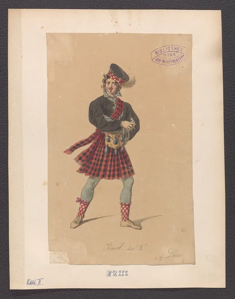 Karl der Zweite, oder Das Labyrinth von Woodstock, Titel der Serie: Figurinen des k.k. Hof-Burgtheaters